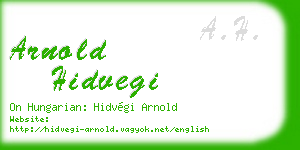 arnold hidvegi business card