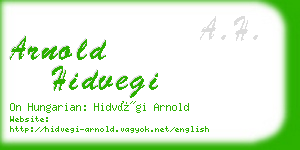 arnold hidvegi business card